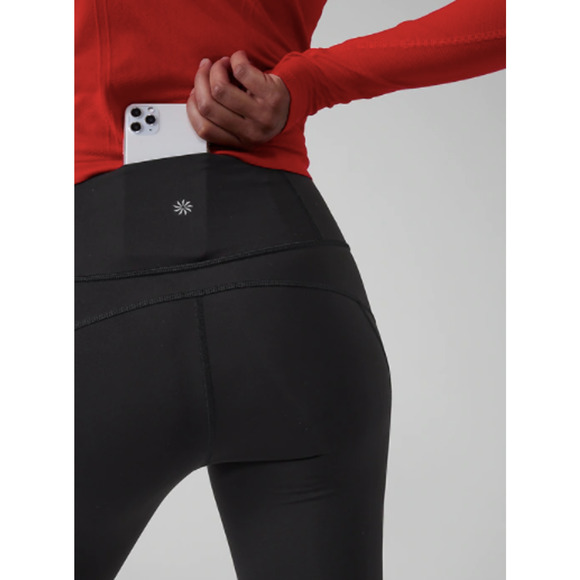 Athleta S black Rainier Tight legging pant outdoor run walk mountain hiking warm - Picture 7 of 9
